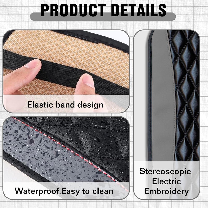 Couslcd Auto Center Console Pad, Universal Waterproof Armrest Seat Box Cover, Car Interior Accessories, Leather Auto Armrest Cover Protector for Most Vehicle, SUV, Truck (Gray) - Image 5